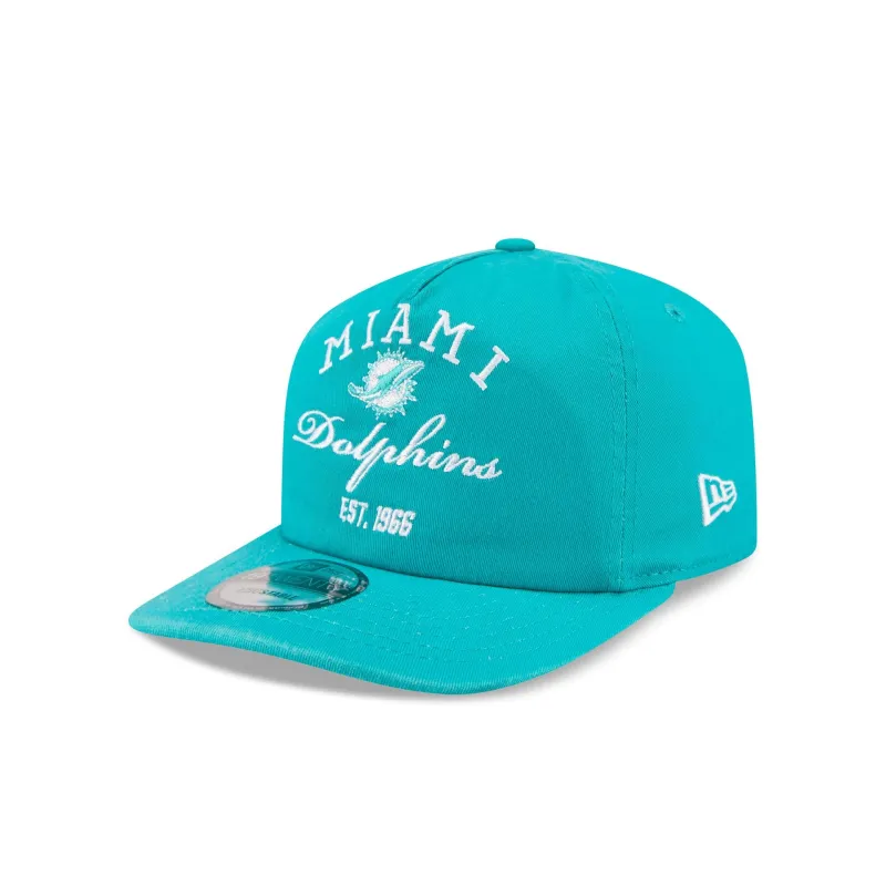 Miami Dolphins Arched Graphic 19TWENTY Snapback Hat made by New Era