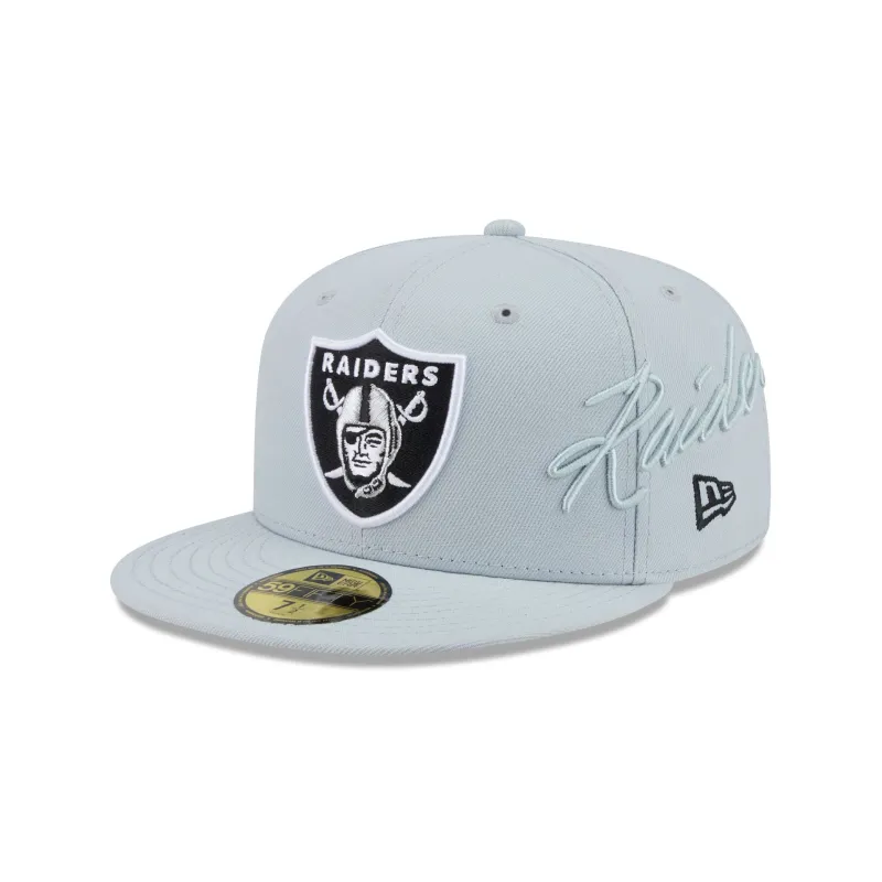 Las Vegas Raiders Side Script 59FIFTY Fitted Hat made by New Era