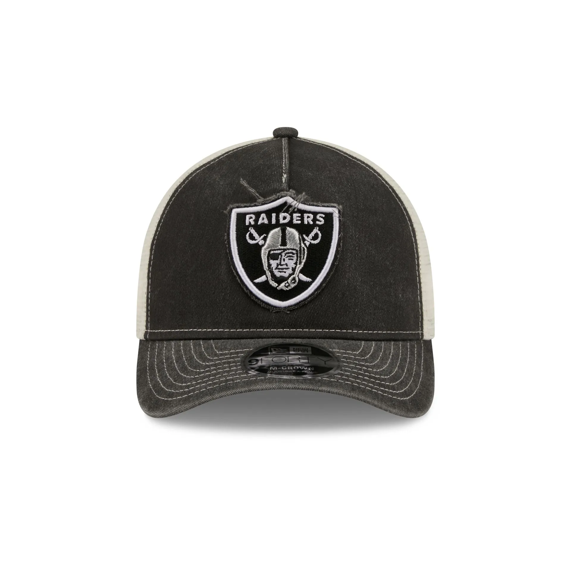 Las Vegas Raiders Frayed Logo 9FORTY M-Crown A-Frame Trucker Hat sold by New Era product image thumbnail 2
