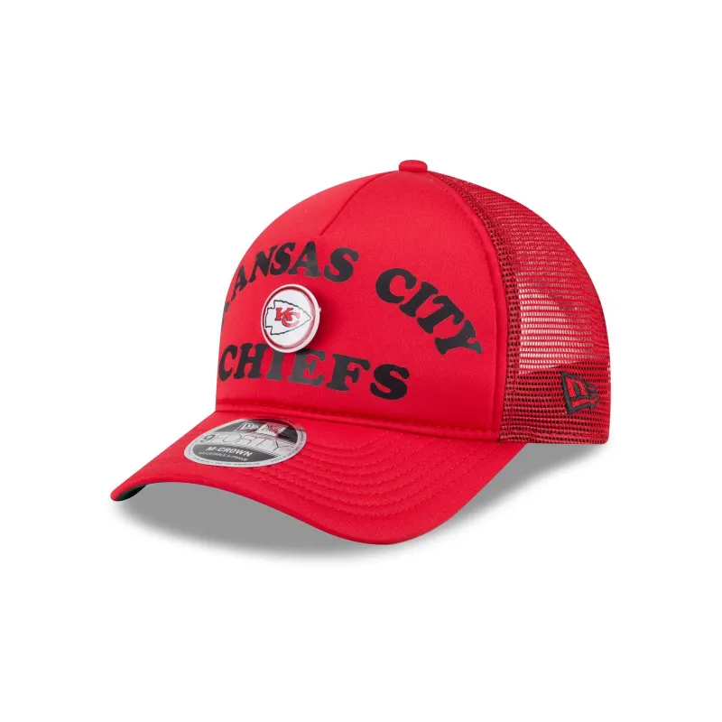 Kansas City Chiefs Button 9FORTY M-Crown A-Frame Trucker Hat made by New Era