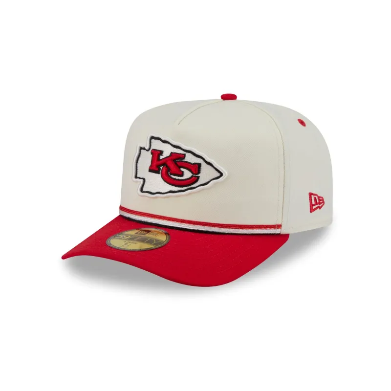 Kansas City Chiefs Vintage Stripe 59FIFTY A-Frame Fitted Hat made by New Era