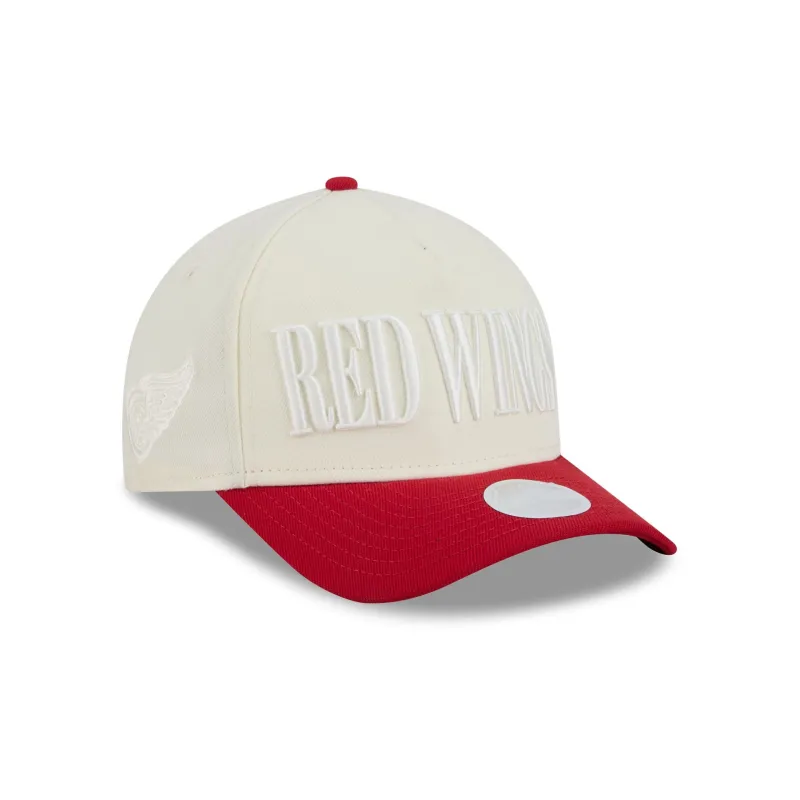 Detroit Red Wings Two Tone Chrome Women's 9FORTY M-Crown A-Frame Snapback Hat made by New Era