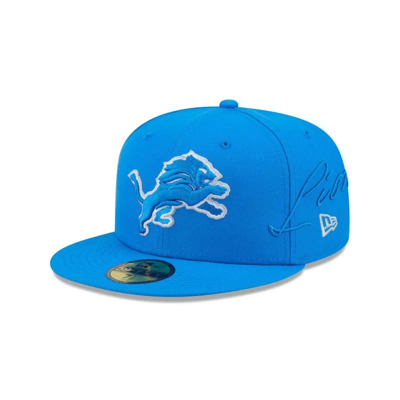 Detroit Lions Side Script 59FIFTY Fitted Hat made by New Era