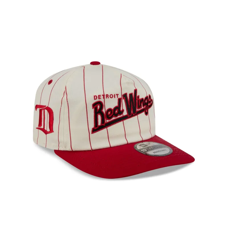 Detroit Red Wings Chrome White Pinstripe 19TWENTY Snapback Hat made by New Era