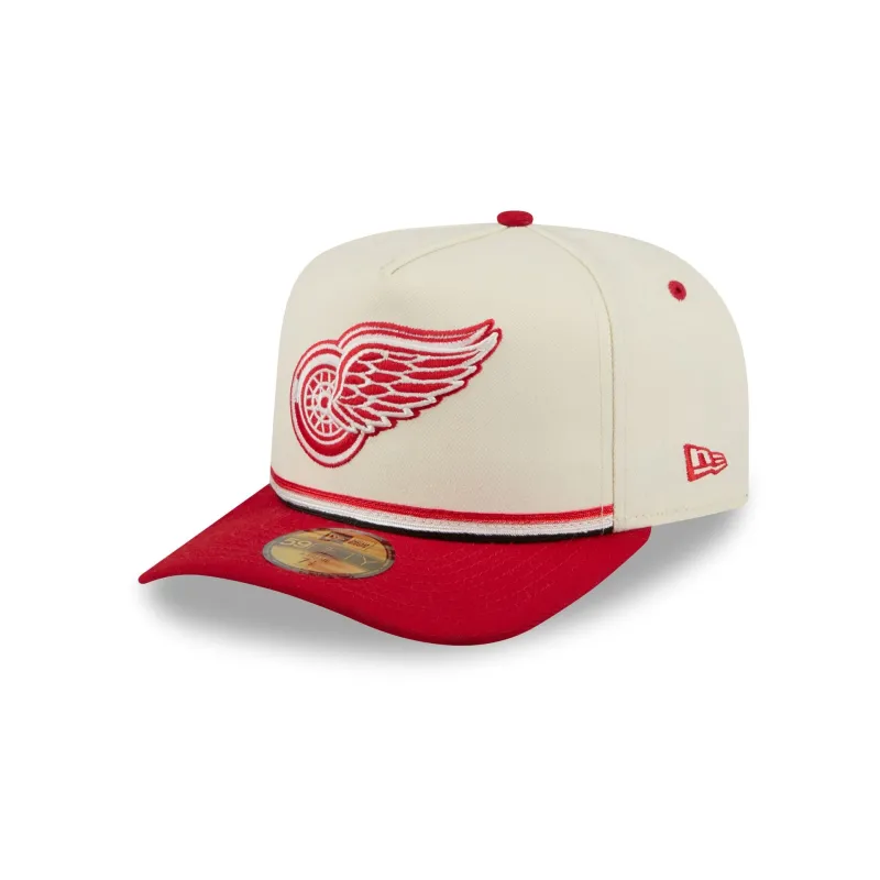 Detroit Red Wings Vintage Stripe 59FIFTY A-Frame Fitted Hat made by New Era