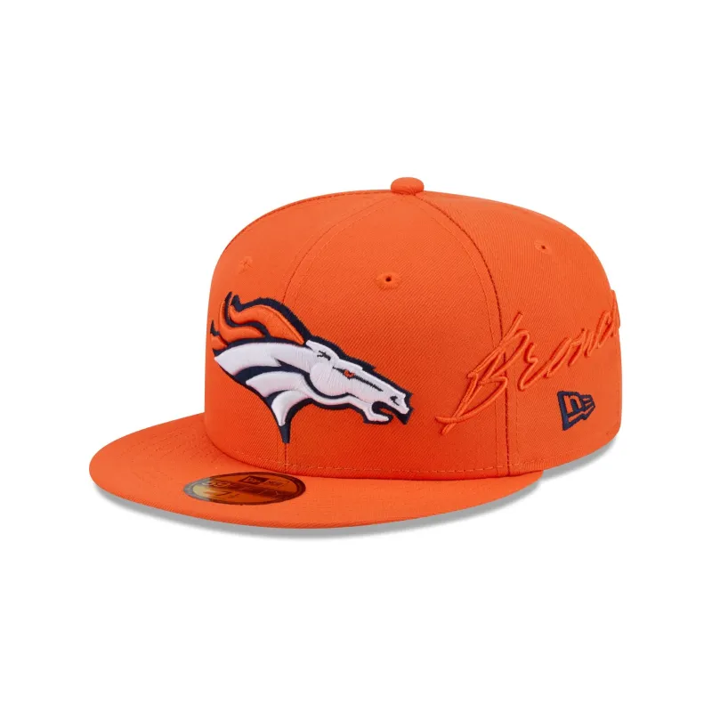 Denver Broncos Side Script 59FIFTY Fitted Hat made by New Era