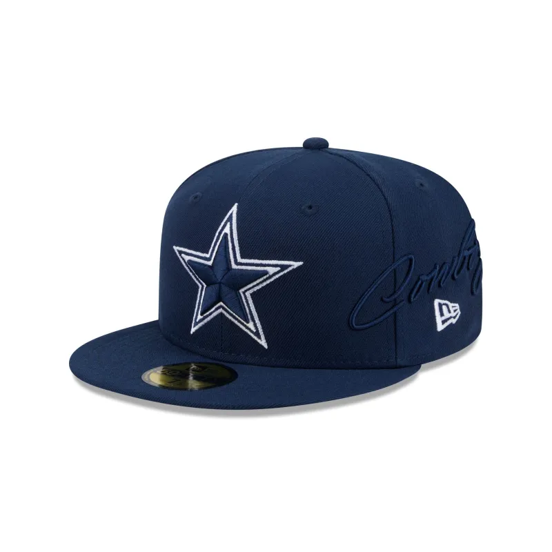 Dallas Cowboys Side Script 59FIFTY Fitted Hat made by New Era