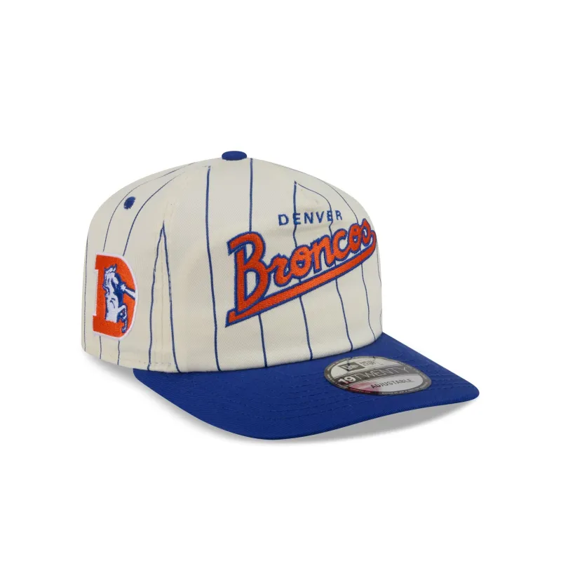 Denver Broncos Chrome White Pinstripe 19TWENTY Snapback Hat made by New Era