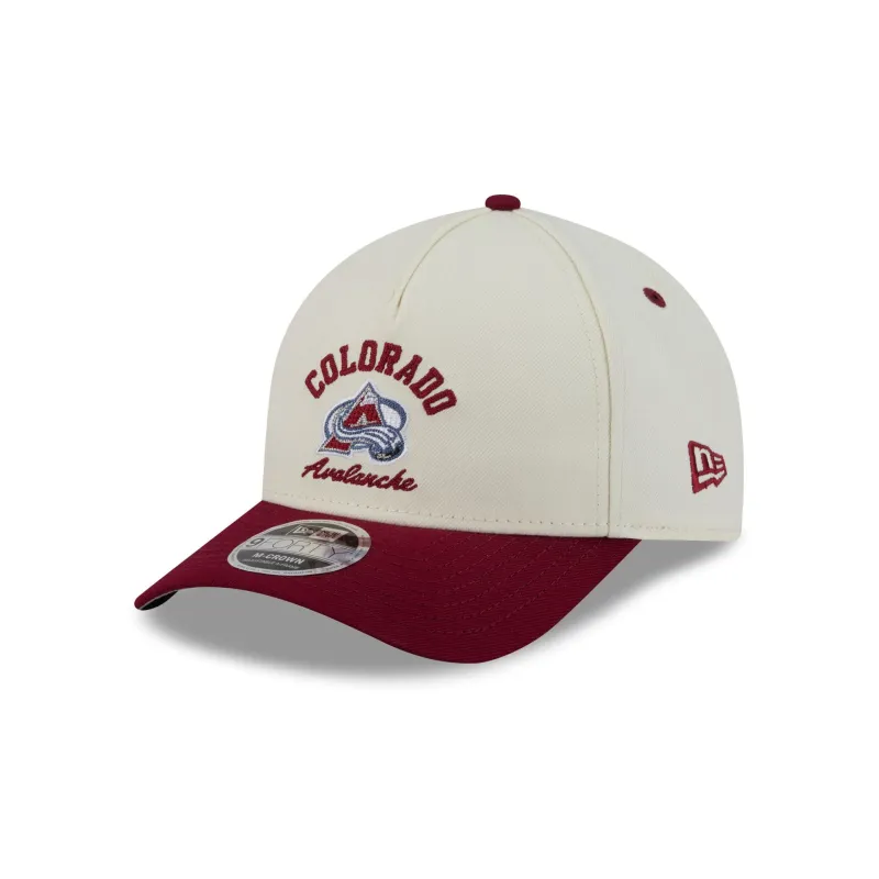 Colorado Avalanche Arched Graphic Chrome White 9FORTY M-Crown A-Frame Snapback Hat made by New Era