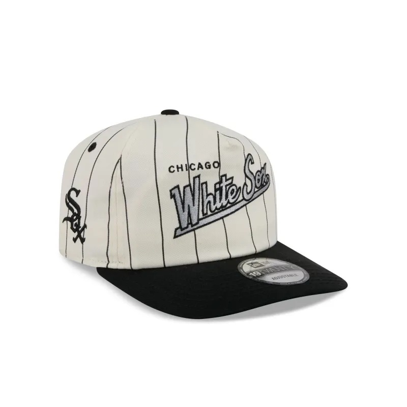 Chicago White Sox Chrome White Pinstripe 19TWENTY Snapback Hat made by New Era
