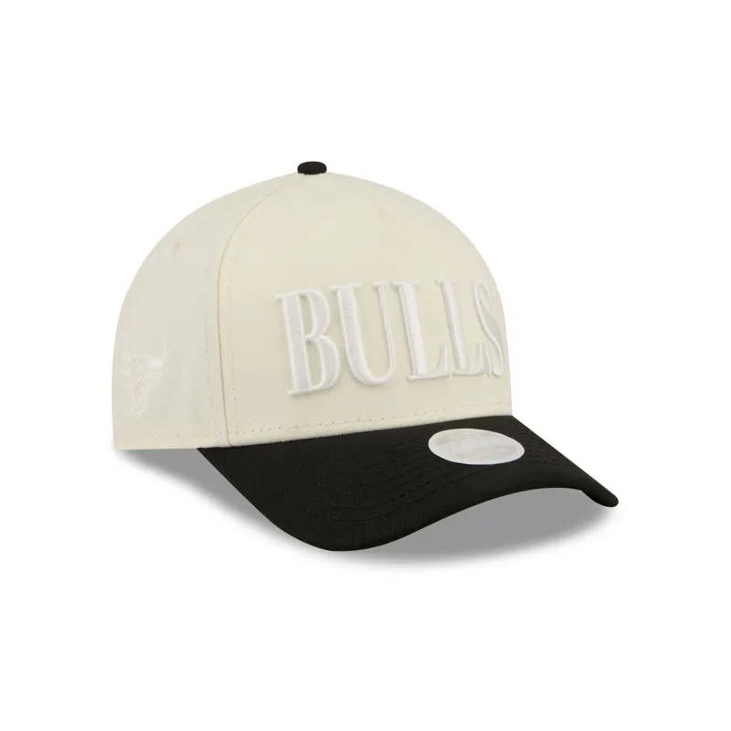 Chicago Bulls Two Tone Chrome Women's 9FORTY M-Crown A-Frame Snapback Hat made by New Era