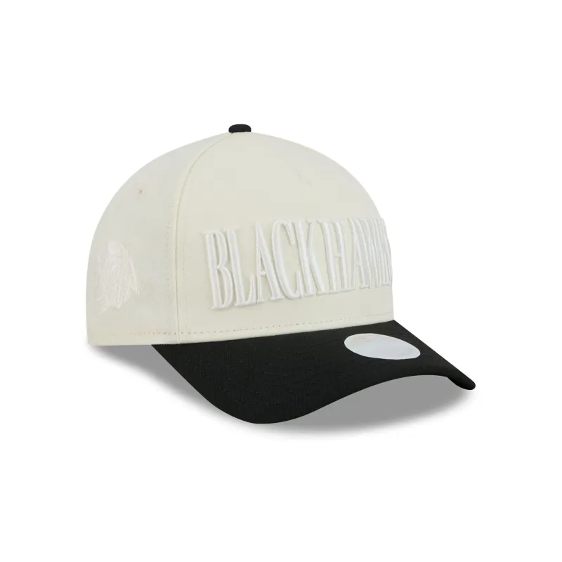 Chicago Blackhawks Two Tone Chrome Women's 9FORTY M-Crown A-Frame Snapback Hat made by New Era