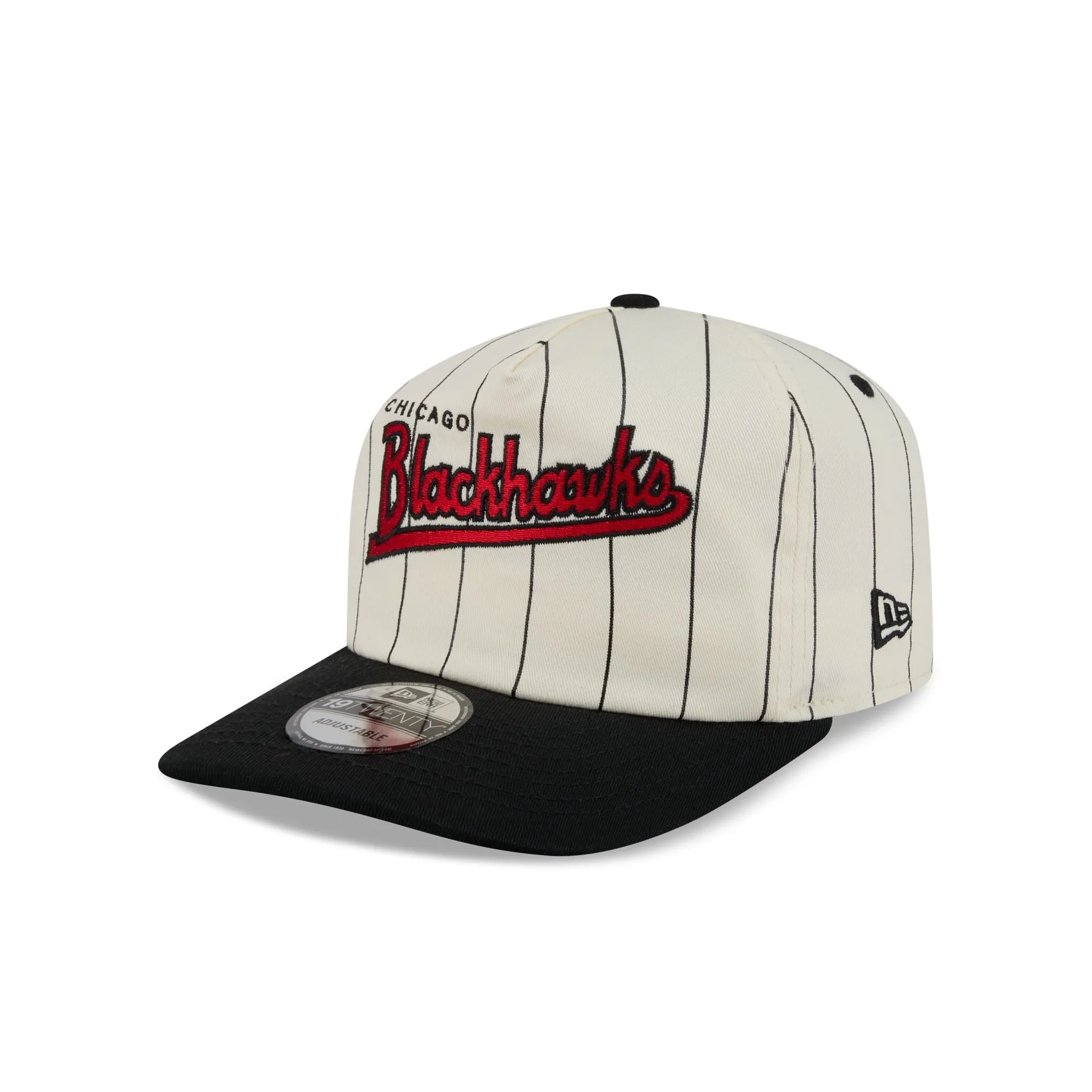 Chicago Blackhawks Chrome White Pinstripe 19TWENTY Snapback Hat sold by New Era product image thumbnail 3