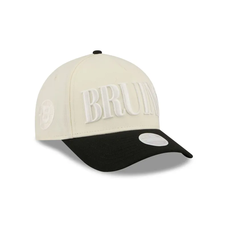Boston Bruins Two Tone Chrome Women's 9FORTY M-Crown A-Frame Snapback Hat made by New Era