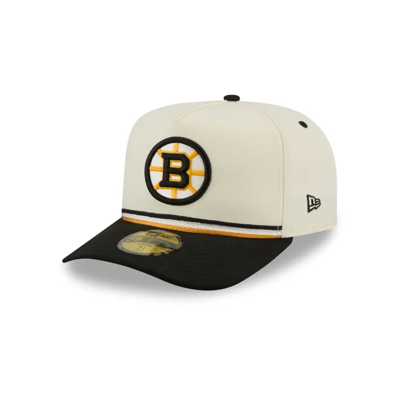 Boston Bruins Vintage Stripe 59FIFTY A-Frame Fitted Hat made by New Era