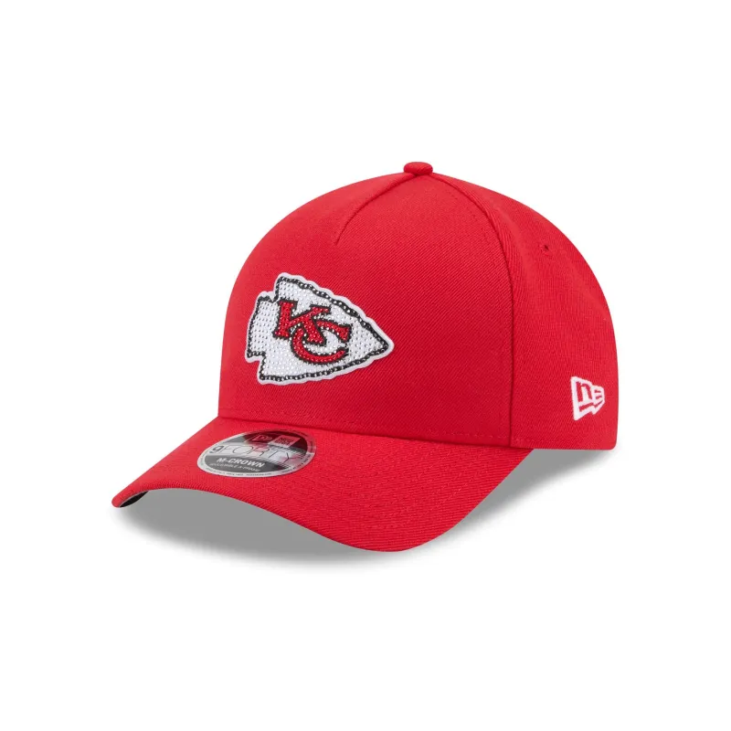 Kansas City Chiefs Rhinestone Patch 9FORTY M-Crown A-Frame Snapback Hat made by New Era