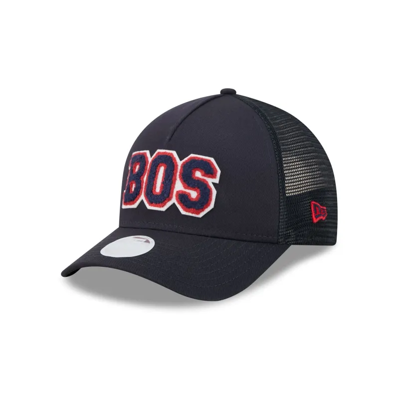 Boston Red Sox Scoreboard Women's 9FORTY M-Crown A-Frame Trucker Hat made by New Era