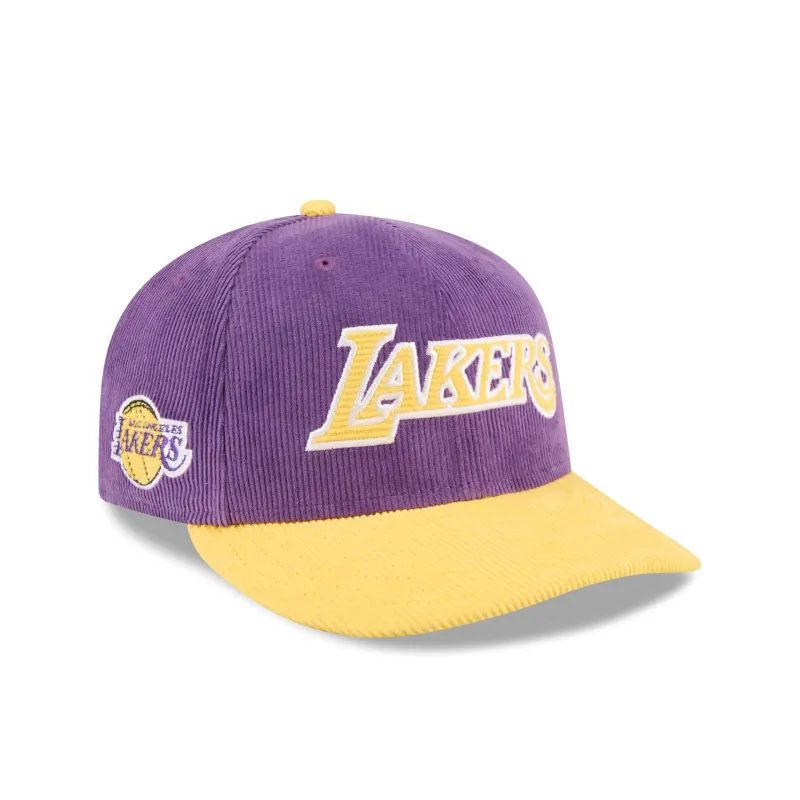 Los Angeles Lakers Two Tone Corduroy 9FIFTY Snapback Hat made by New Era