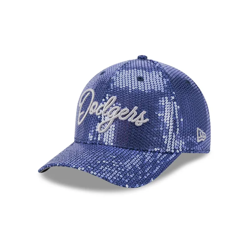 Los Angeles Dodgers Sequin Script Women's 9FORTY M-Crown Snapback Hat made by New Era