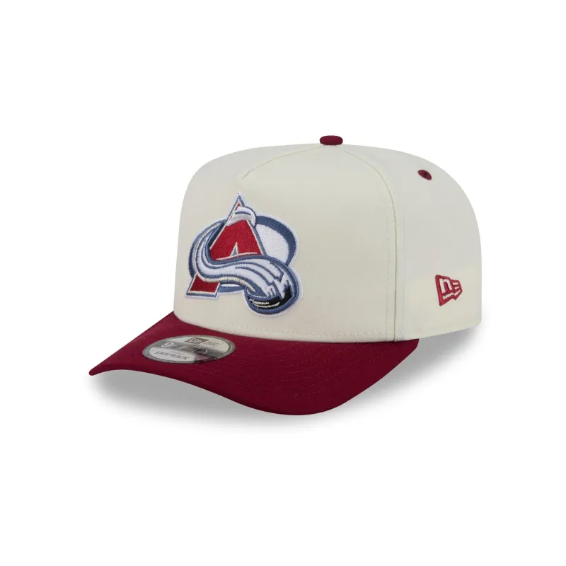 Colorado Avalanche Statement Back Chrome White 9FIFTY A-Frame Snapback Hat made by New Era