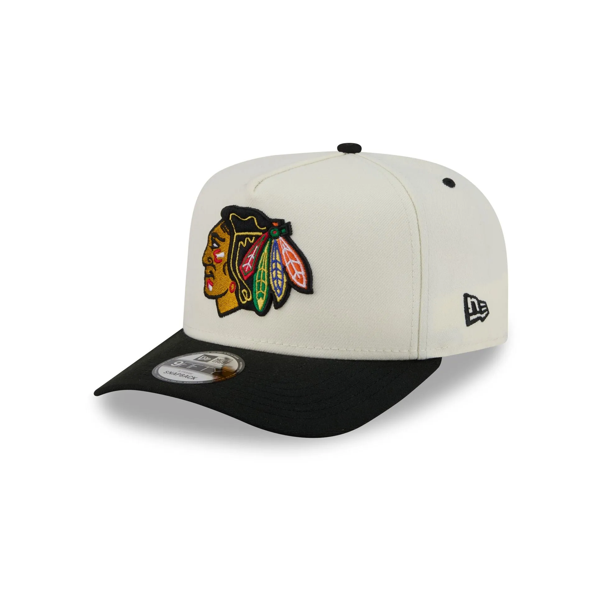 Chicago Blackhawks Statement Back Chrome White 9FIFTY A-Frame Snapback Hat sold by New Era