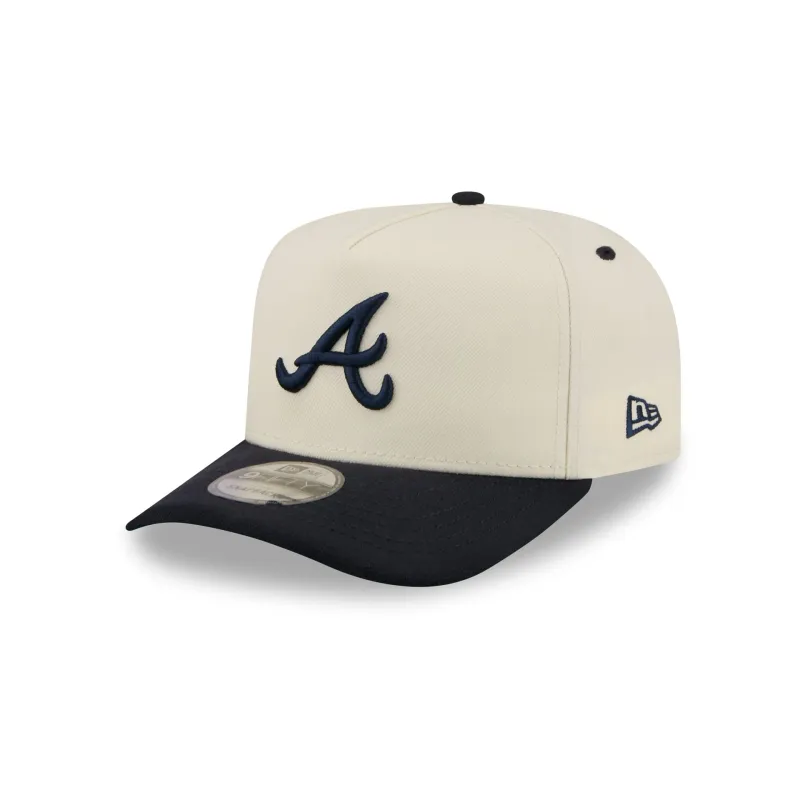 Atlanta Braves Statement Back Chrome White 9FIFTY A-Frame Snapback Hat made by New Era