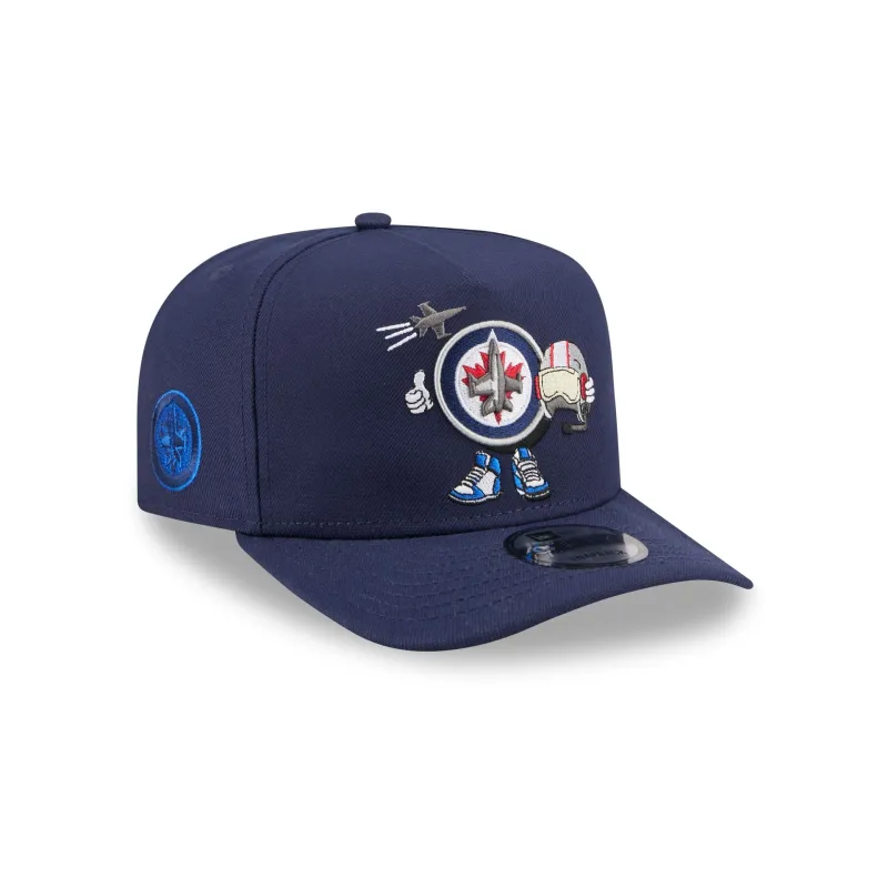 Winnipeg Jets Cartoon 9FIFTY A-Frame Snapback Hat made by New Era