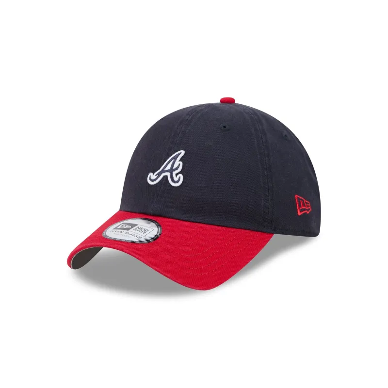 Atlanta Braves Mini Logo Two Tone Casual Classic Adjustable Hat made by New Era