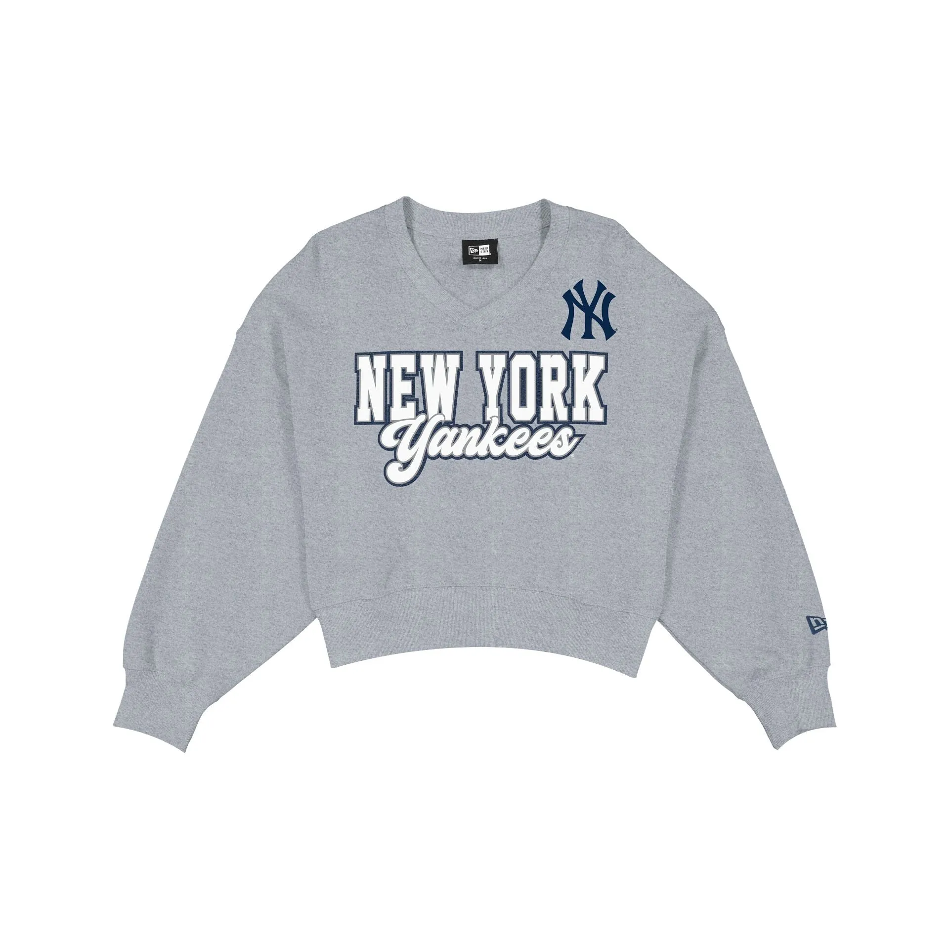 New York Yankees Women's Heather Gray Glitter Crewneck sold by New Era