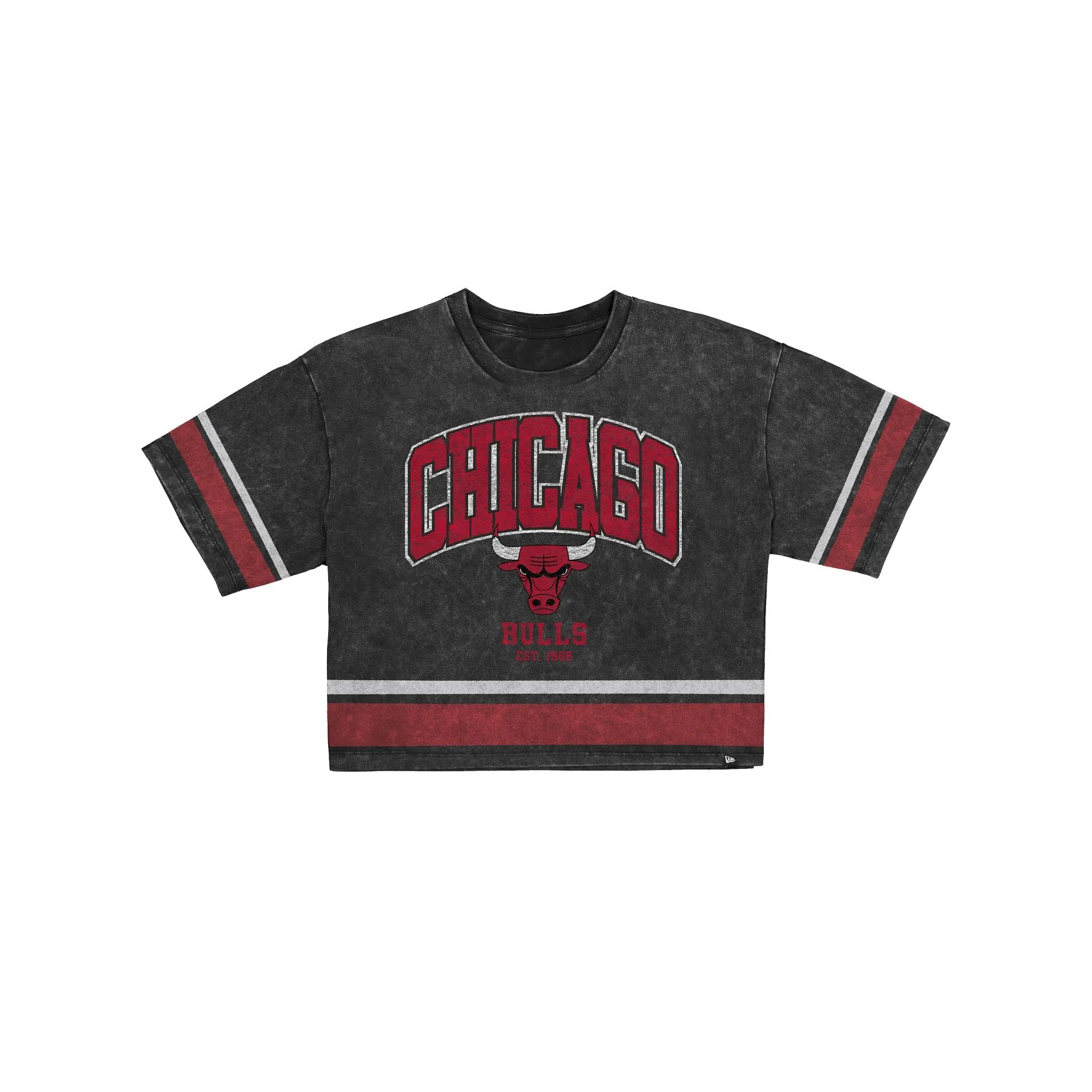 Chicago Bulls Women's Vintage Stripe Cropped T-Shirt sold by New Era
