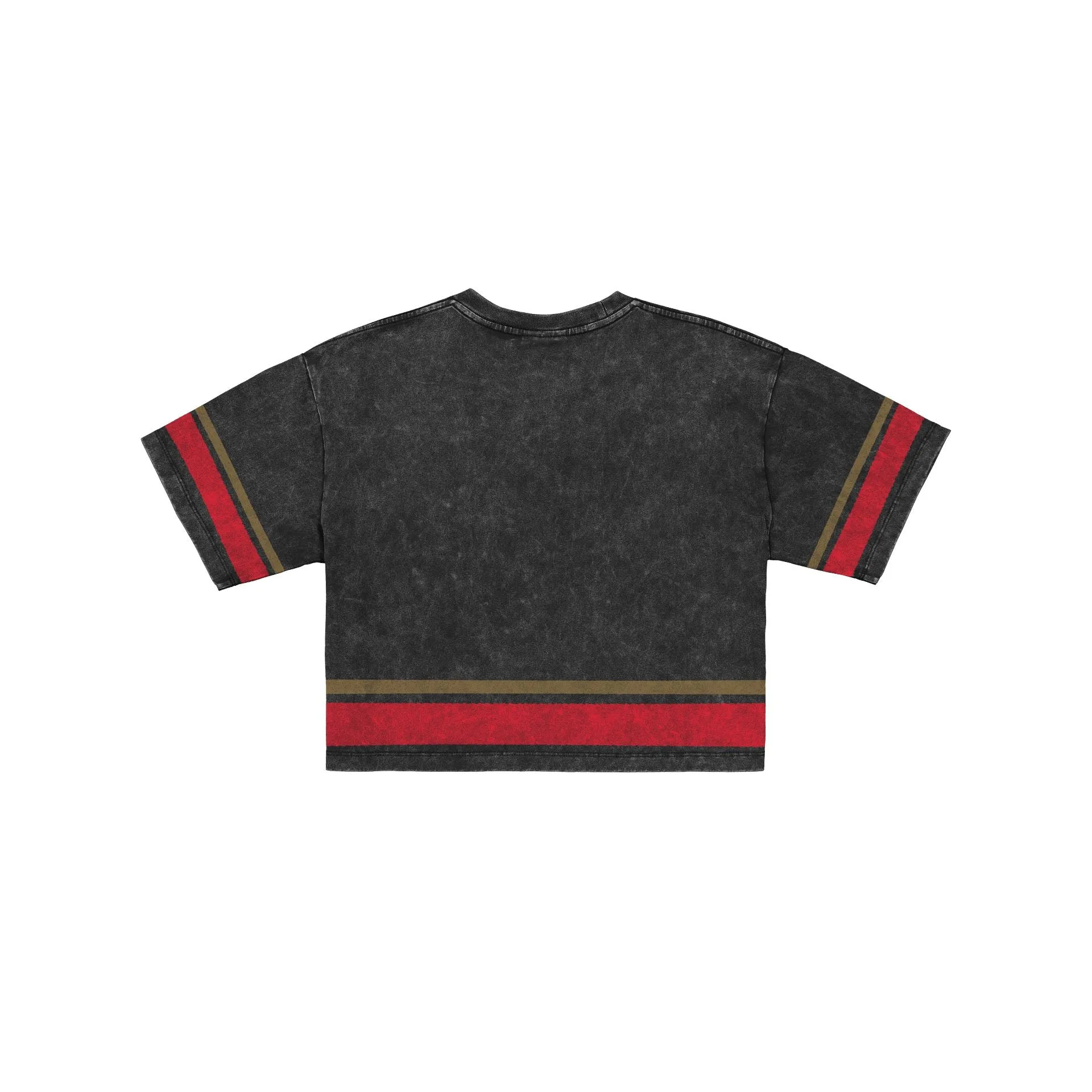 San Francisco 49ers Women's Vintage Stripe Cropped T-Shirt sold by New Era product image thumbnail 2