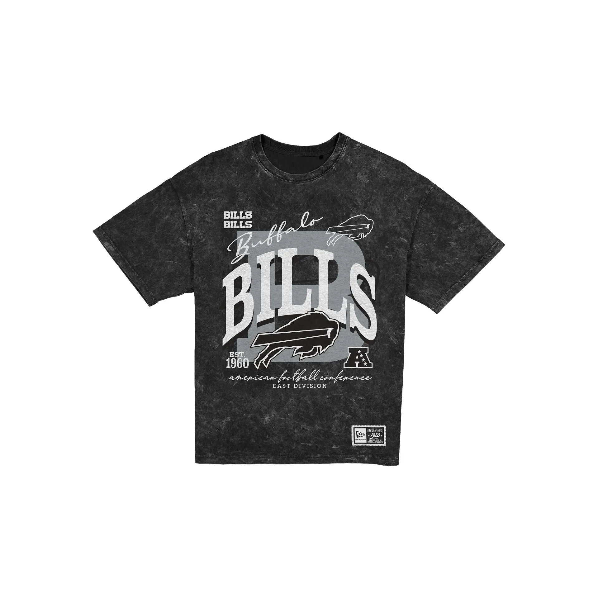 Buffalo Bills Women's Throwback Oversized Black Washed T-Shirt sold by New Era