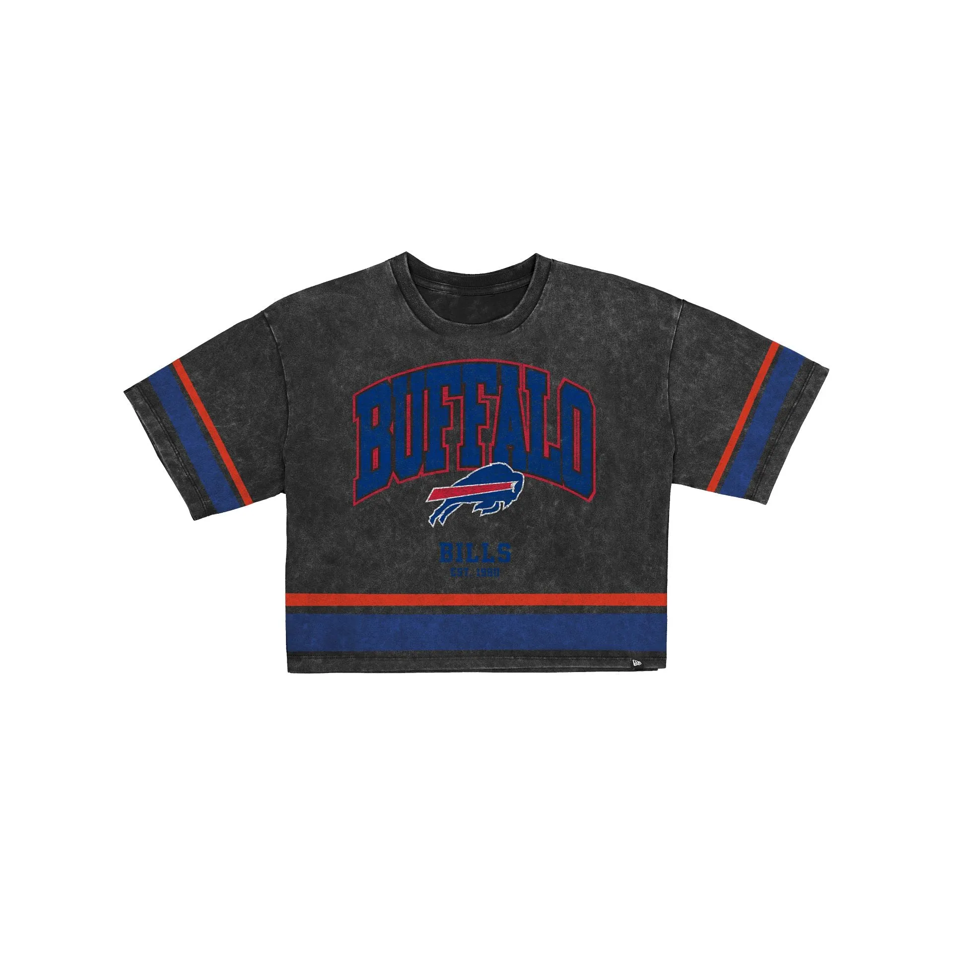 Buffalo Bills Women's Vintage Stripe Cropped T-Shirt sold by New Era