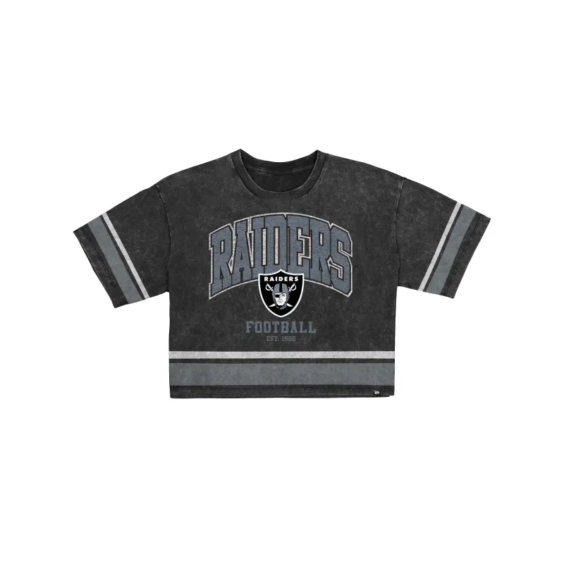 Las Vegas Raiders Women's Vintage Stripe Cropped T-Shirt made by New Era