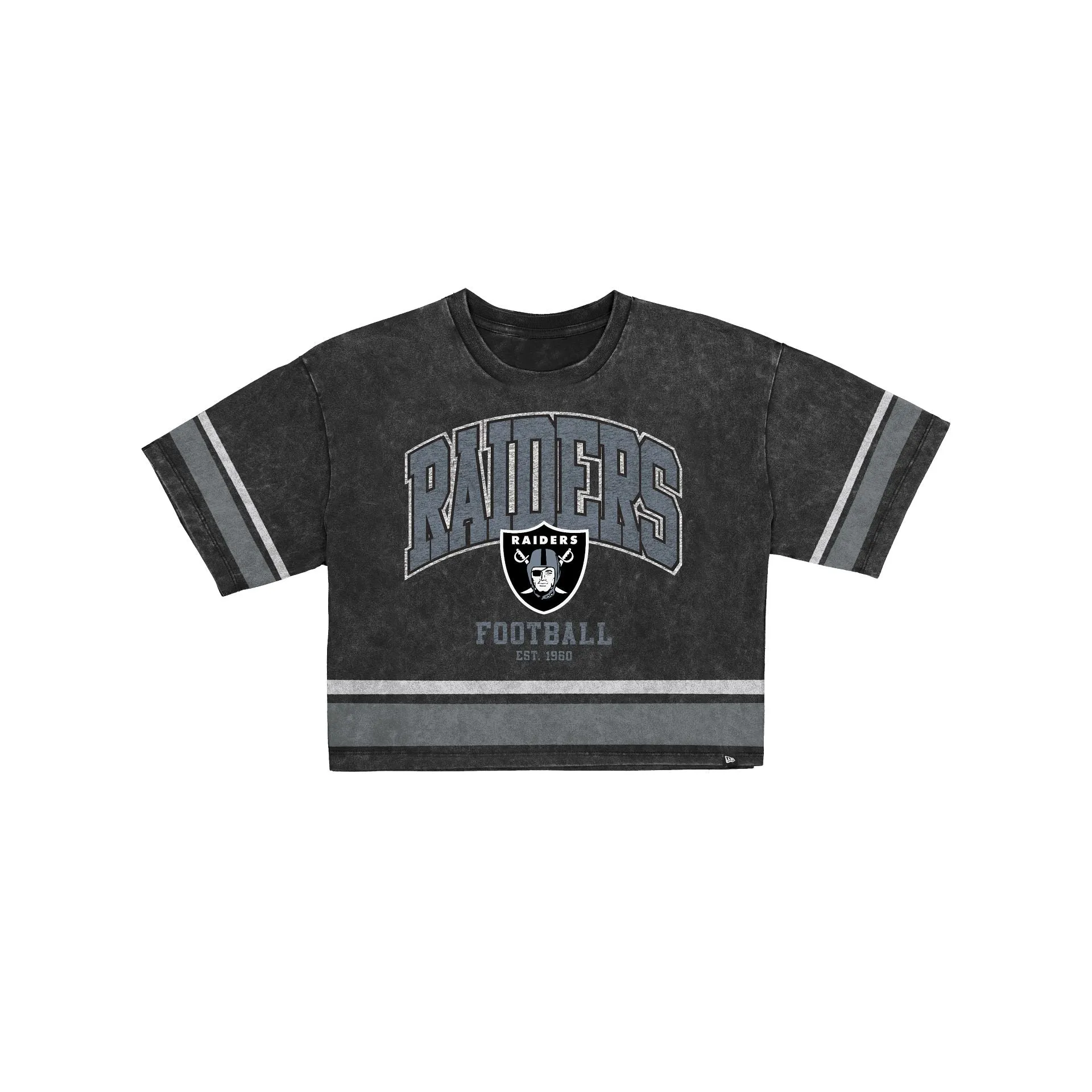 Las Vegas Raiders Women's Vintage Stripe Cropped T-Shirt sold by New Era