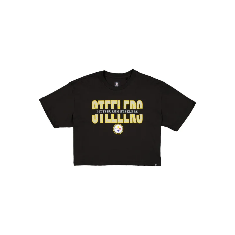 Pittsburgh Steelers Women's Cropped Split T-Shirt made by New Era