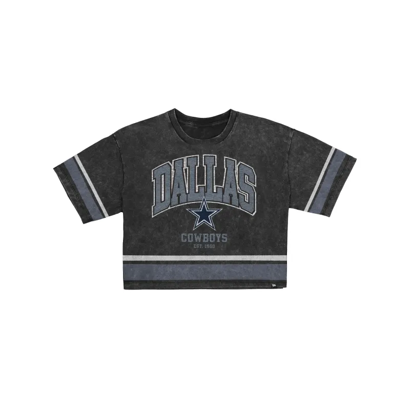 Dallas Cowboys Women's Vintage Stripe Cropped T-Shirt made by New Era