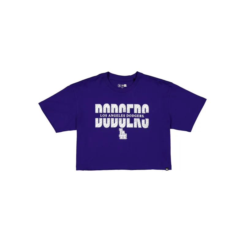 Los Angeles Dodgers Women's Cropped Split T-Shirt made by New Era