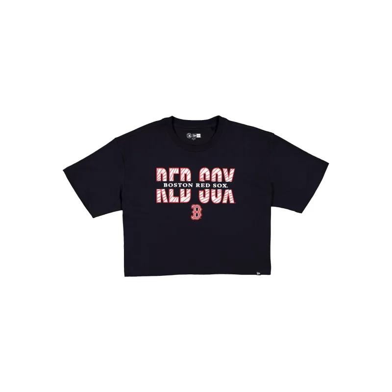 Boston Red Sox Women's Cropped Split T-Shirt made by New Era