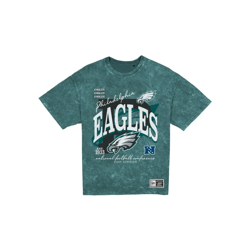 Philadelphia Eagles Women's Throwback Oversized Washed T-Shirt made by New Era