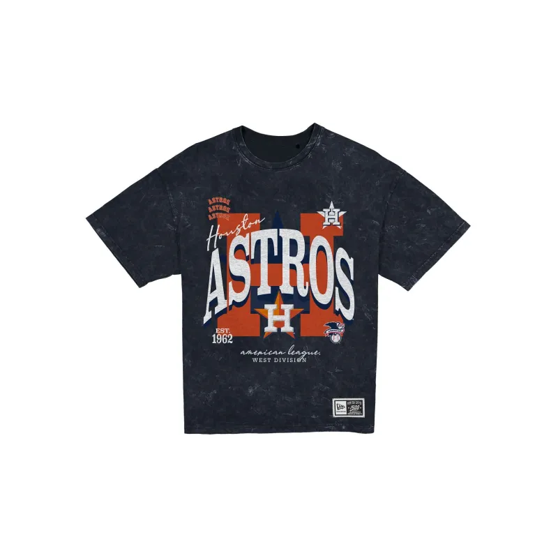 Houston Astros Women's Throwback Oversized Washed T-Shirt made by New Era