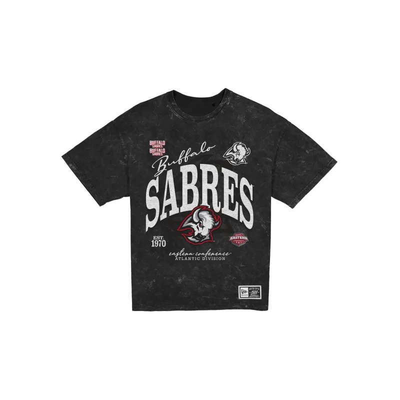 Buffalo Sabres Women's Throwback Oversized Washed T-Shirt made by New Era