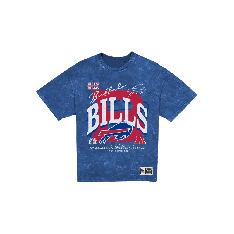 Buffalo Bills Women's Throwback Oversized Washed T-Shirt made by New Era