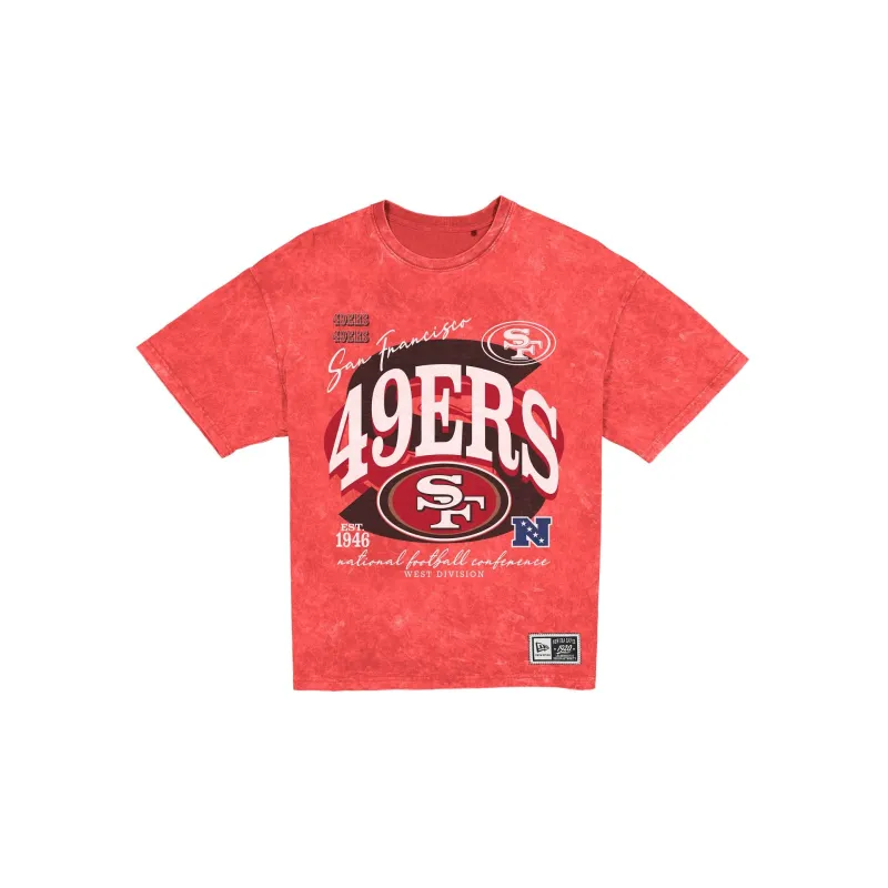 San Francisco 49ers Women's Throwback Oversized Washed T-Shirt made by New Era