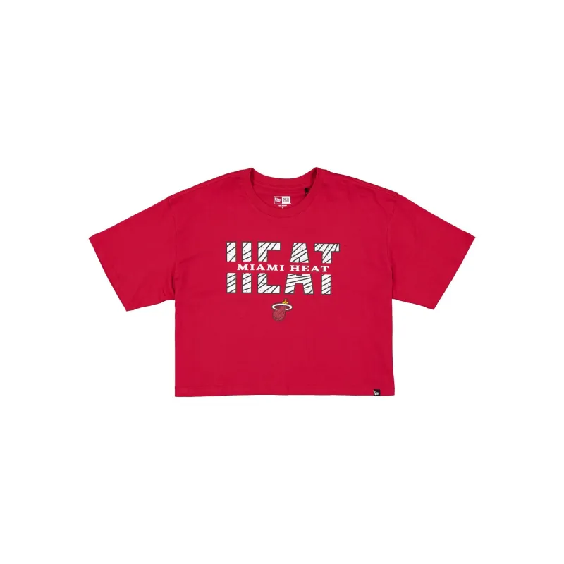 Miami Heat Women's Cropped Split T-Shirt made by New Era