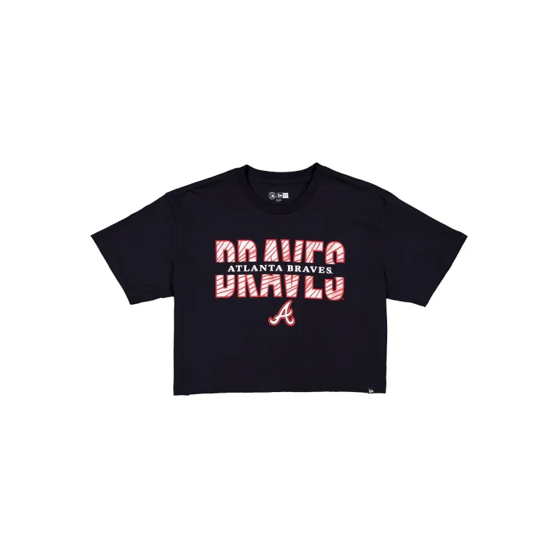 Atlanta Braves Women's Cropped Split T-Shirt made by New Era