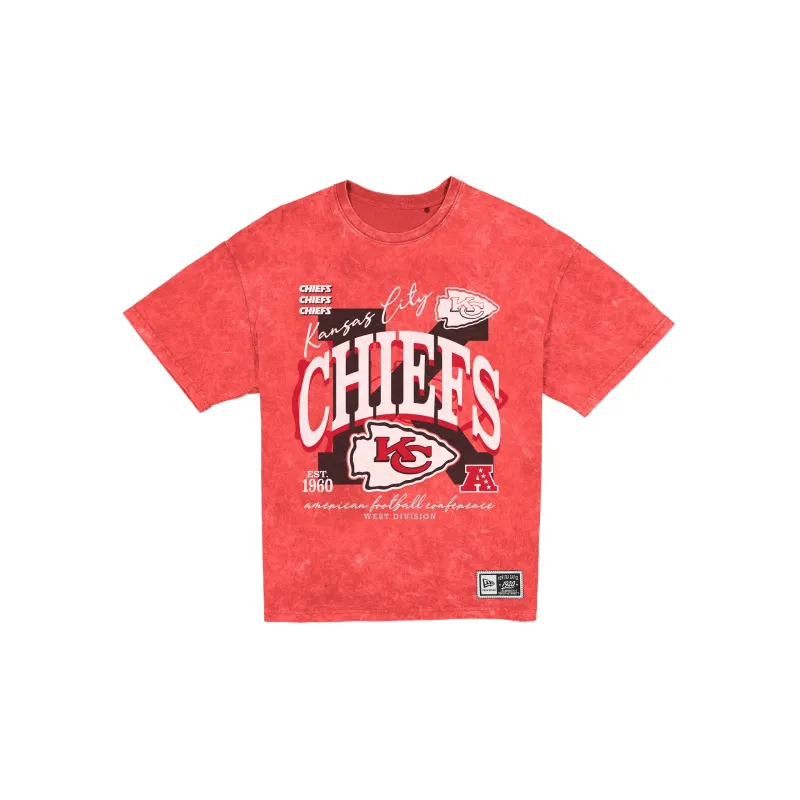 Kansas City Chiefs Women's Throwback Oversized Washed T-Shirt made by New Era