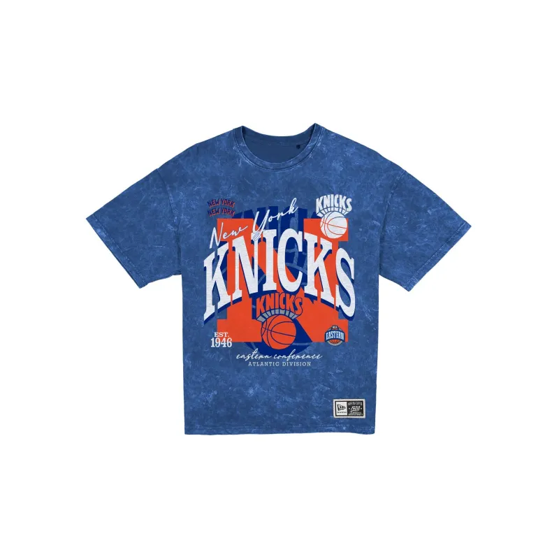 New York Knicks Women's Throwback Oversized Washed T-Shirt made by New Era