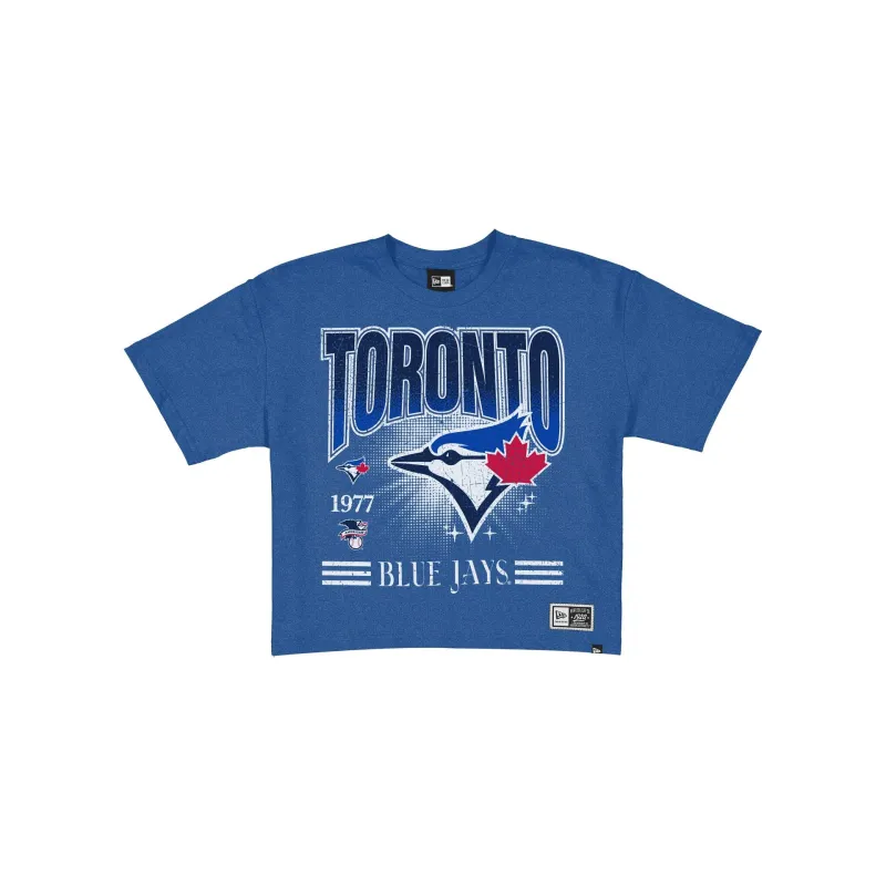 Toronto Blue Jays Women's Throwback Cropped Graphic T-Shirt made by New Era