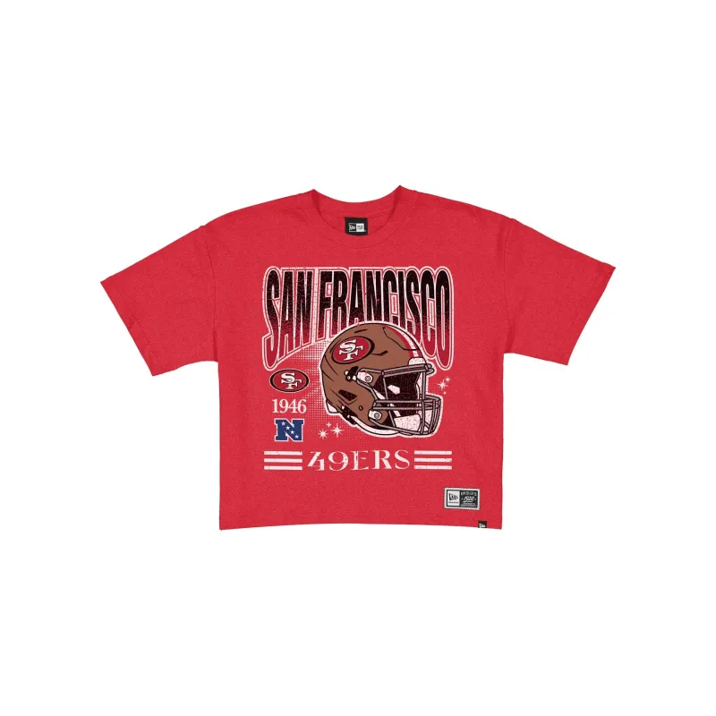 San Francisco 49ers Women's Throwback Cropped Graphic T-Shirt made by New Era